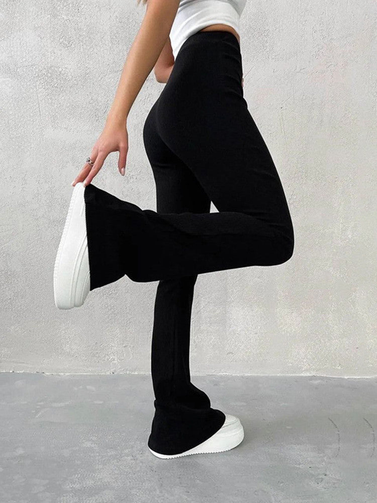 Pantalon Décontracté Femme Taille Haute Slim Stretch