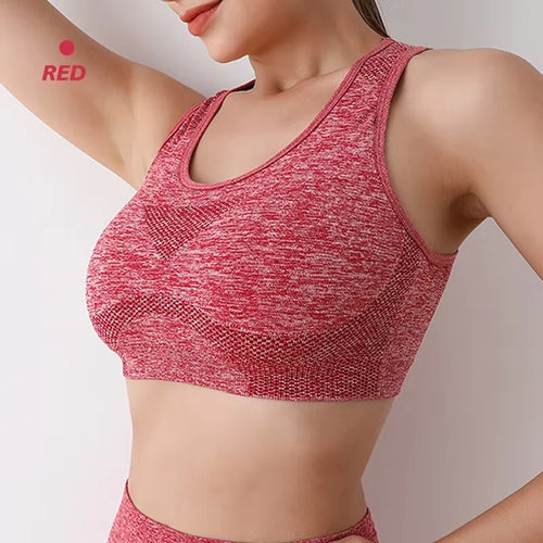 Brassière Sport Push Up Femme - Soutien-Gorge Respirant Yoga Fitness Course, Maintien Moyen, 90% Nylon