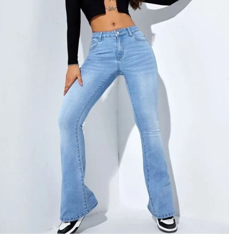 Pantalon Extensible Slim à Taille Haute pour Femmes, Style Décontracté