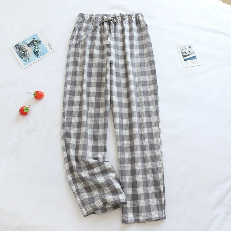 Pantalon Pyjama Femme Coton - Pantalon Large Fluide Gaze Coton Pyjama Été Confortable Lounge Wear Home Pants