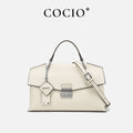 Sac à Main Femme Flap - Sac Bandoulière Épaule Cuir PU Blanc Crème, Style Structuré Daily Party Chic