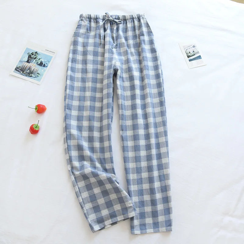 Pantalon Pyjama Femme Coton - Pantalon Large Fluide Gaze Coton Pyjama Été Confortable Lounge Wear Home Pants