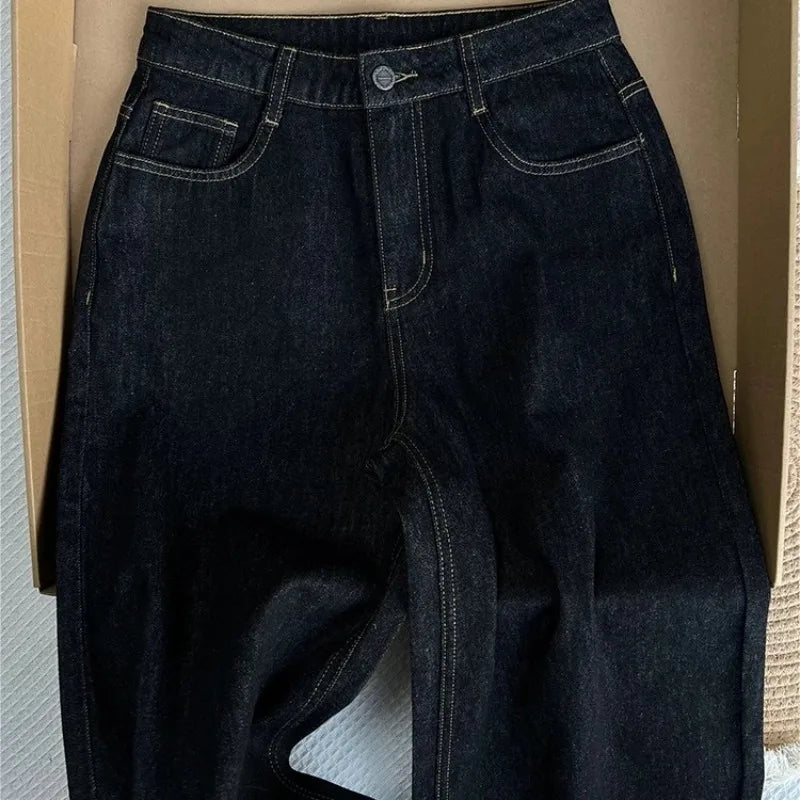 Jean Femme High Waist Wide Leg - Pantalon Denim Straight Vintage Y2K Streetwear Casual Chic 2025
