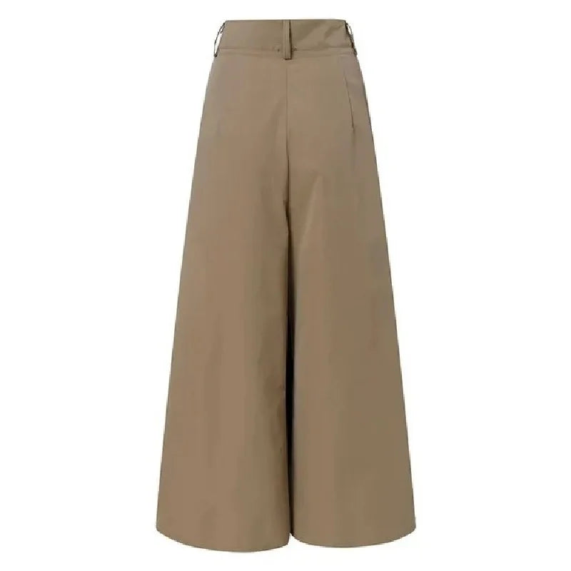 Pantalon Large Lin Femme Palazzo - Pantalon Large Fluide Taille Haute Été Baggy Confortable Imprimé ou Uni
