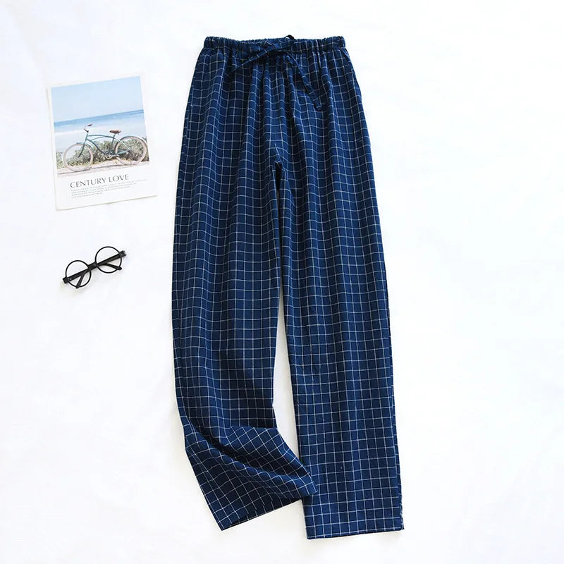 Pantalon Pyjama Femme Coton - Pantalon Large Fluide Gaze Coton Pyjama Été Confortable Lounge Wear Home Pants