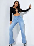 Pantalon Extensible Slim à Taille Haute pour Femmes, Style Décontracté