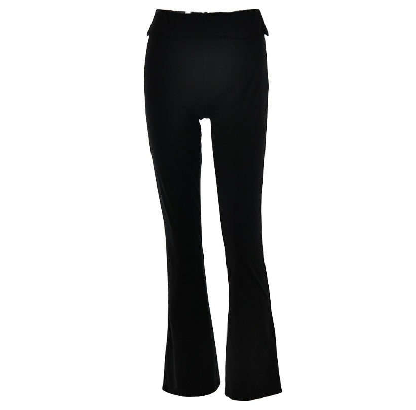 Pantalon noir taille haute slim pour femmes