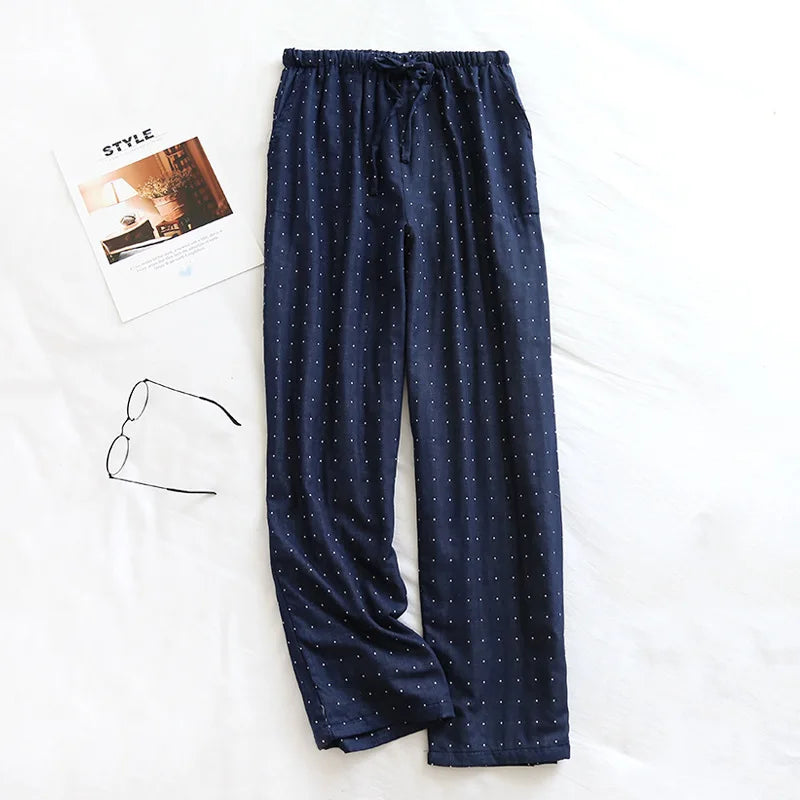 Pantalon Pyjama Femme Coton - Pantalon Large Fluide Gaze Coton Pyjama Été Confortable Lounge Wear Home Pants