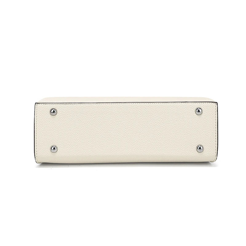 Sac à Main Femme Flap - Sac Bandoulière Épaule Cuir PU Blanc Crème, Style Structuré Daily Party Chic