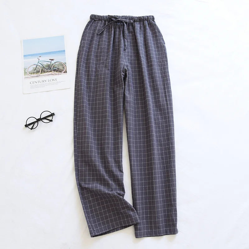 Pantalon Pyjama Femme Coton - Pantalon Large Fluide Gaze Coton Pyjama Été Confortable Lounge Wear Home Pants