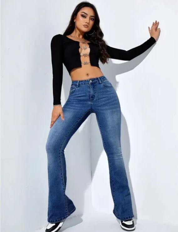Pantalon Extensible Slim à Taille Haute pour Femmes, Style Décontracté