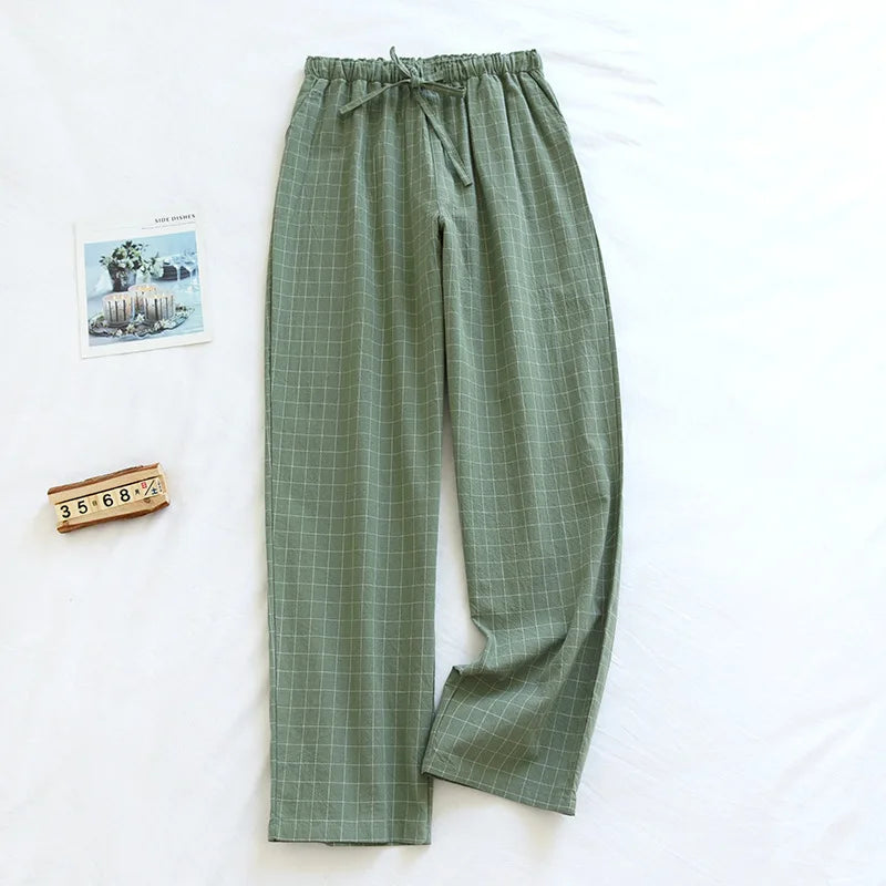 Pantalon Pyjama Femme Coton - Pantalon Large Fluide Gaze Coton Pyjama Été Confortable Lounge Wear Home Pants