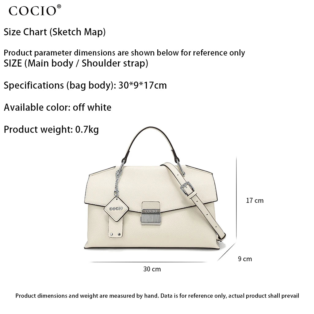 Sac à Main Femme Flap - Sac Bandoulière Épaule Cuir PU Blanc Crème, Style Structuré Daily Party Chic
